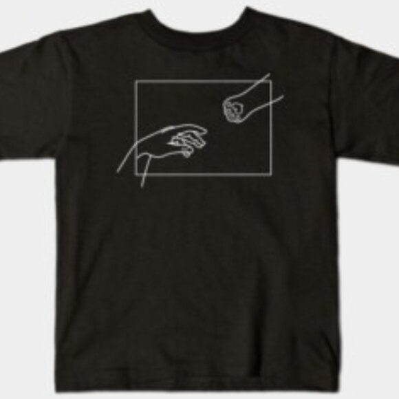 Tops - Cats Paw Hand Cat Line, Funny Art Cat TShirt, Graphic Tee